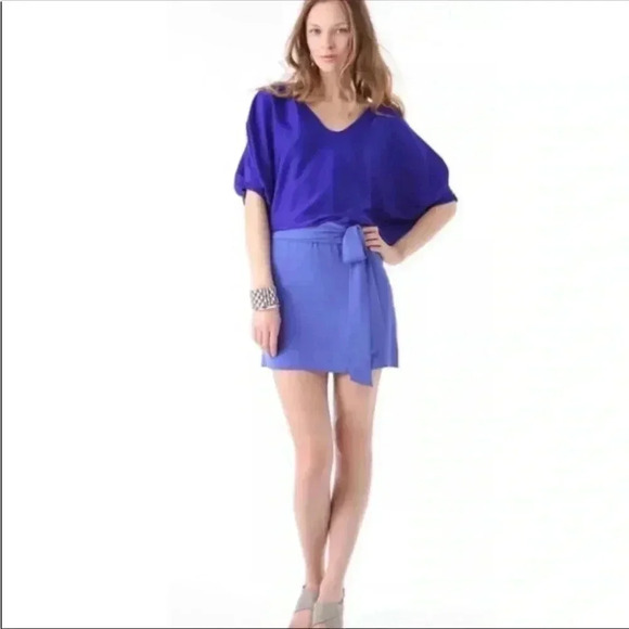 Diane von Furstenberg NWT Edna Pink Puff Sleeve Tie Waist Silk Dress Size 2 - Picture 2 of 16